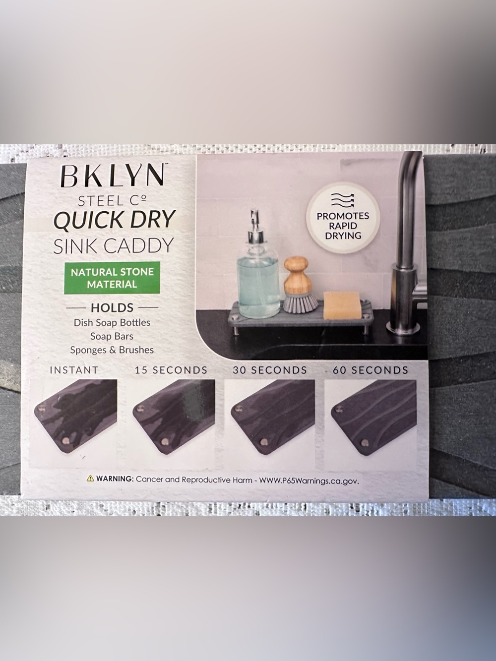 BKLYN Steel Core Quick Dry Sink Caddy - Dark Gray - Picture 3 of 6